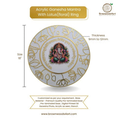Acrylic  Ganesha Mantra With  Lotus(floral) Ring