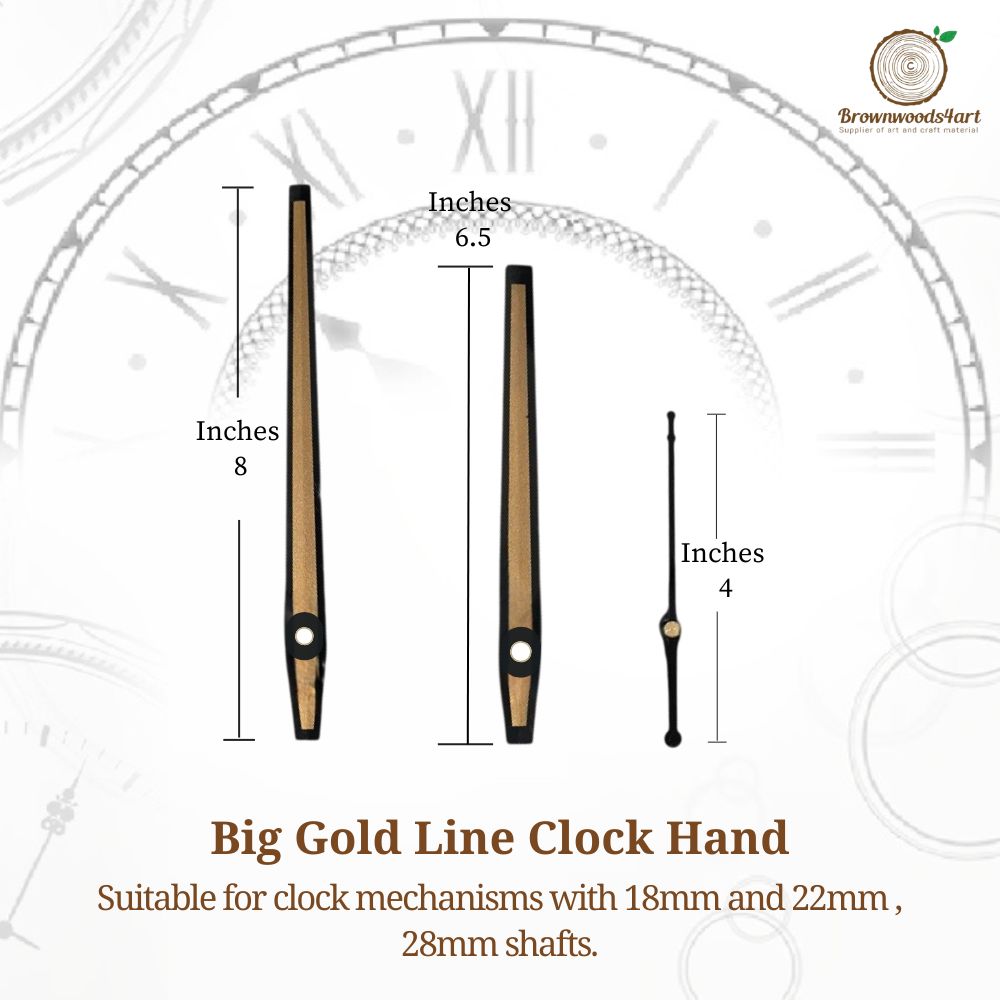 Big Gold Line Clock Hand