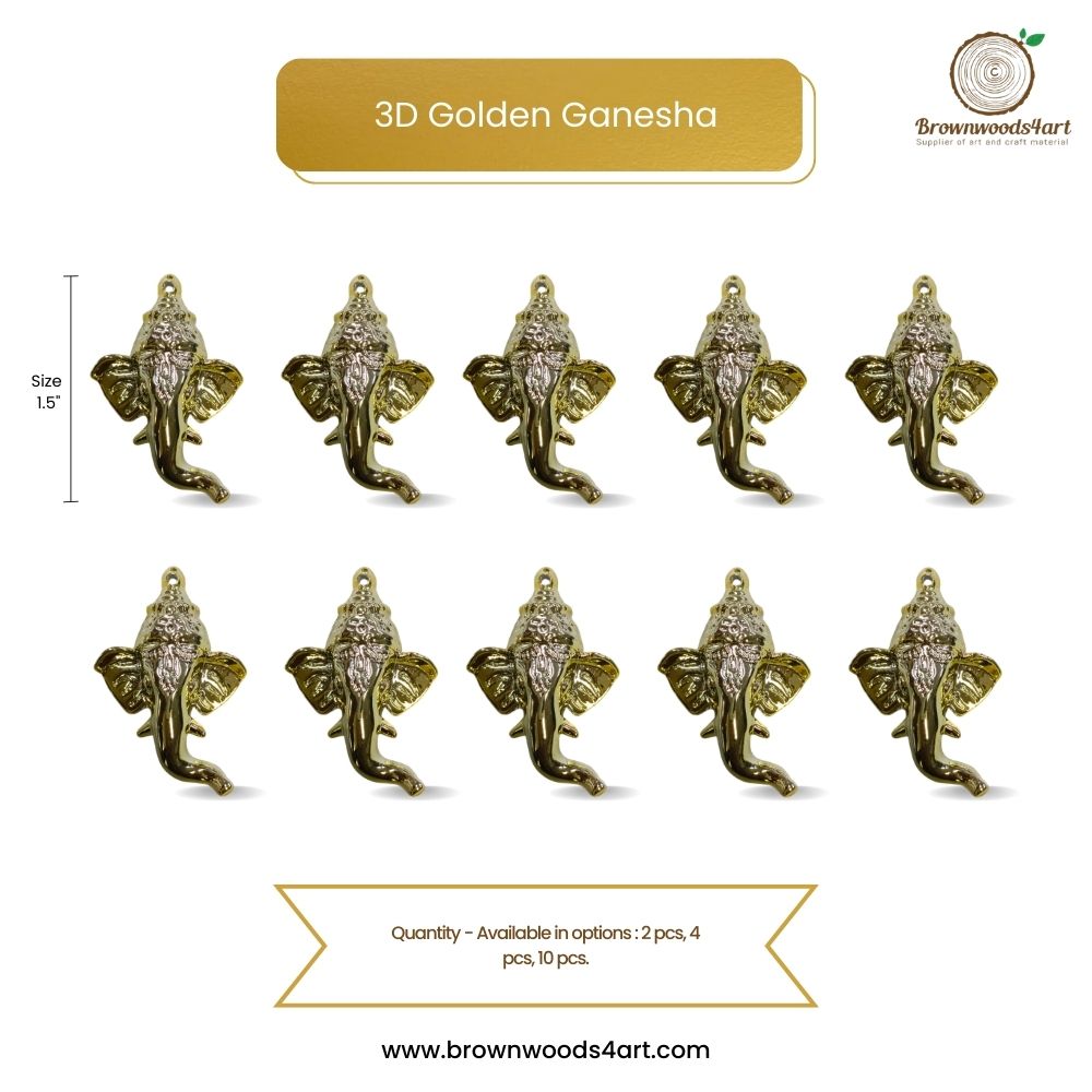 3D Golden Ganesha