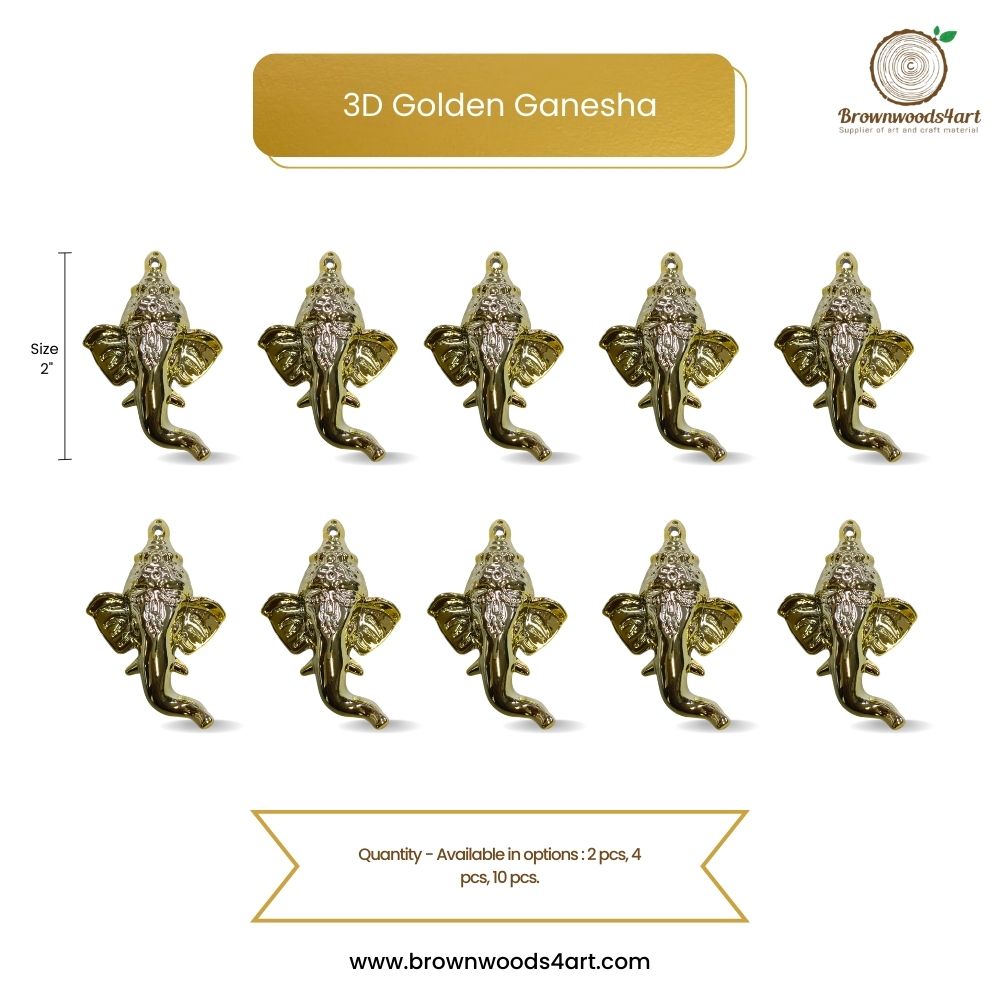 3D Golden Ganesha