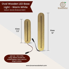 Oval Wooden LED Base Light - Warm White