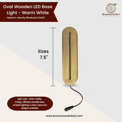 Oval Wooden LED Base Light - Warm White