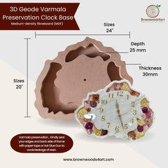 3D Geode Varmala Preservation MDF Clock Base