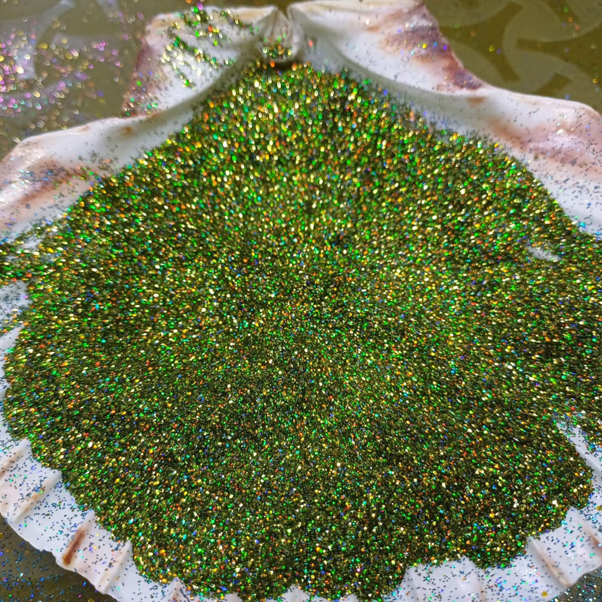 Fine Holographic Glitter -Gold Green