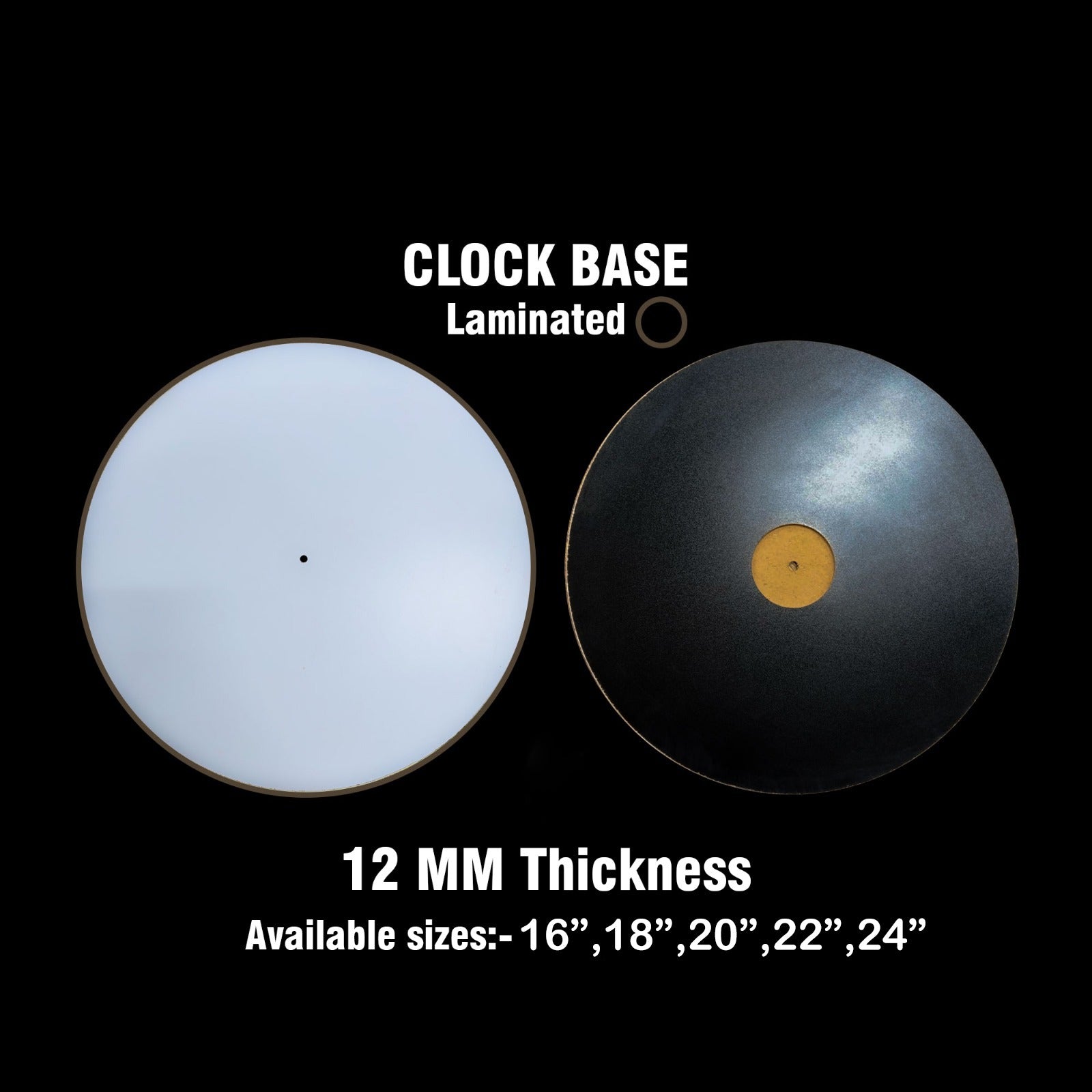 Laminated Clock Base With Border 12mm Thickness