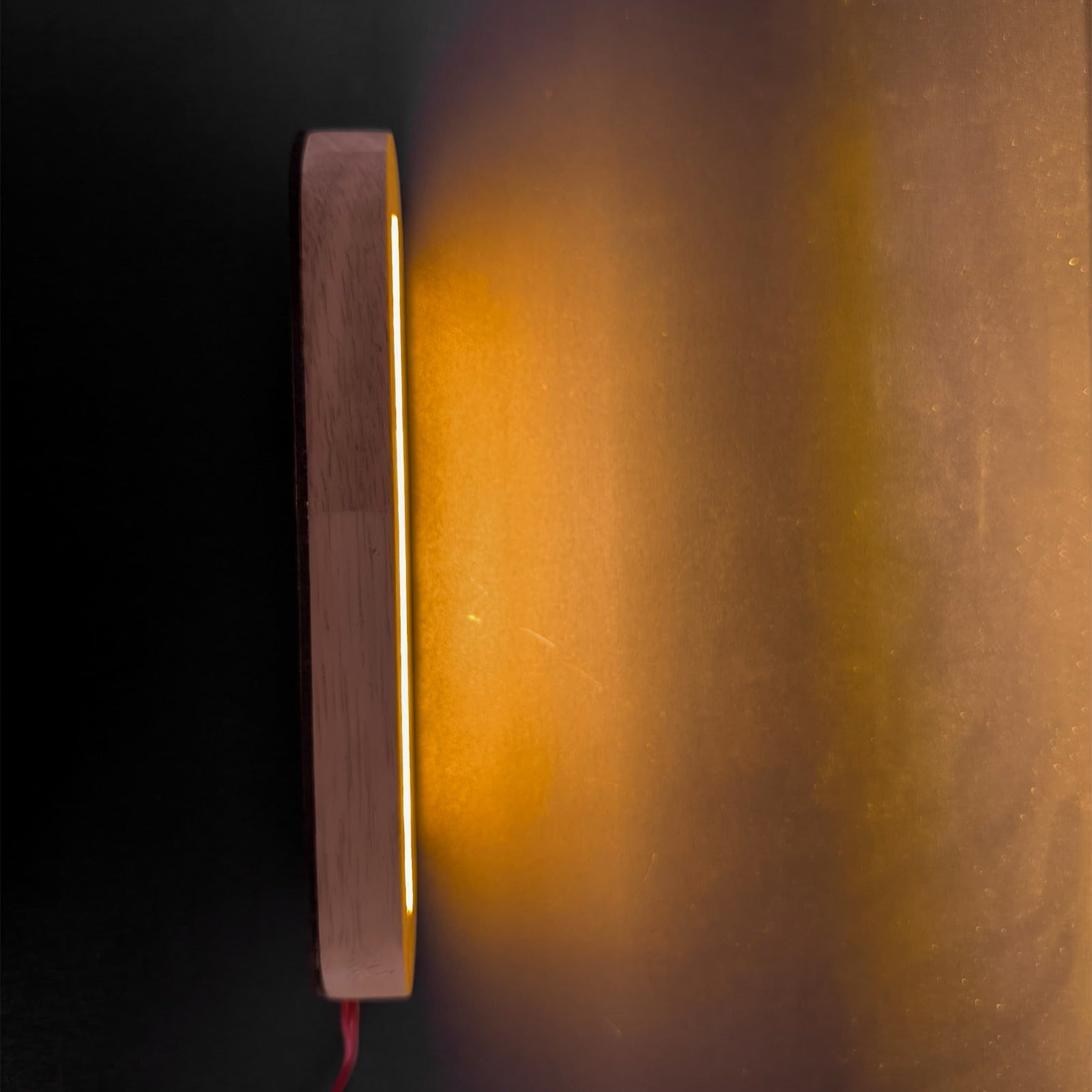 Oval Wooden LED Base Light - Warm White