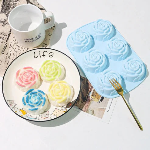 6 Cavity Rose Shape Baking Mould