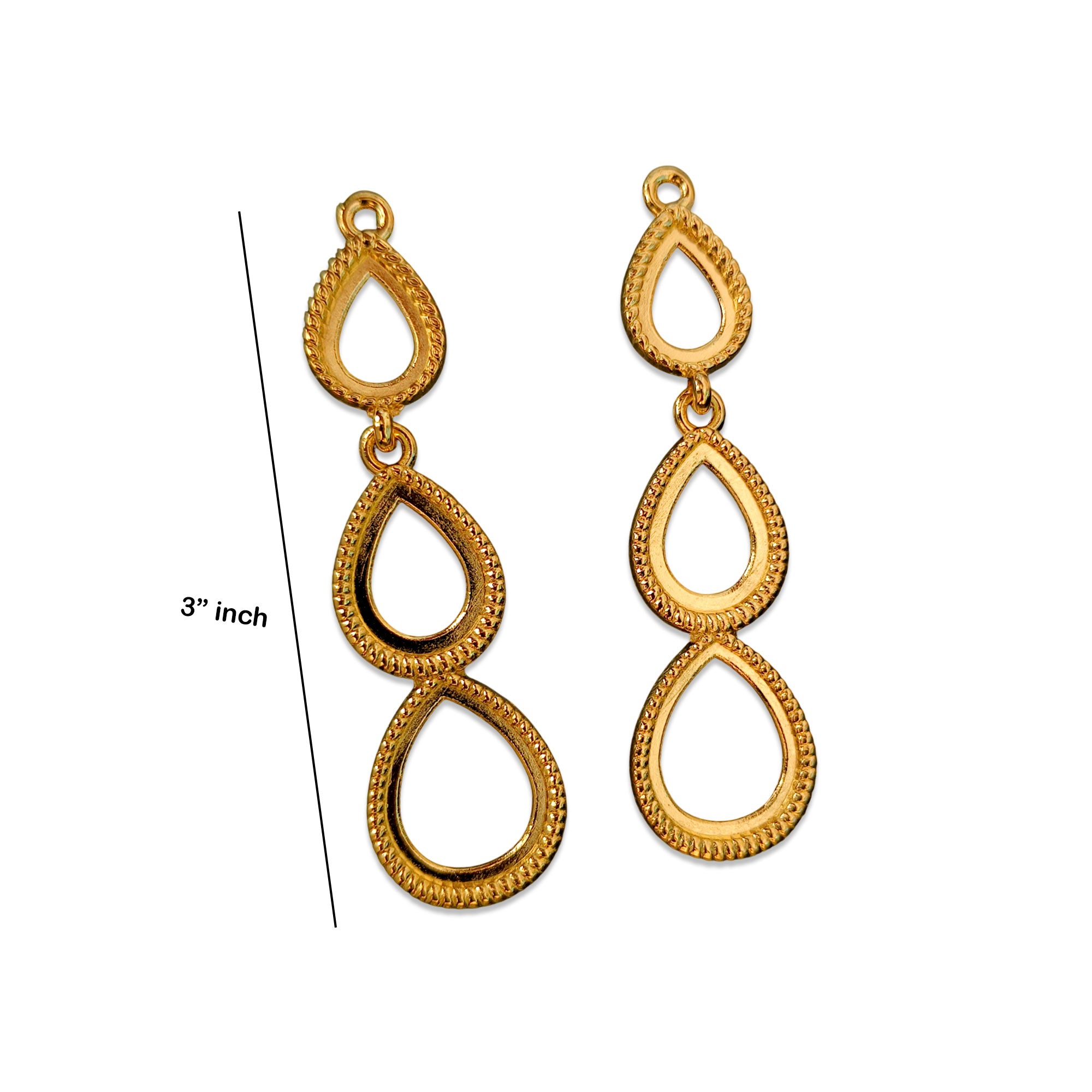 3-Tier Metal Earring Bezel