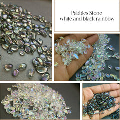 Mini Pebbles Stone white and black rainbow
