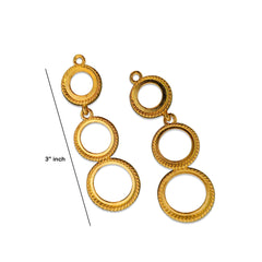 3-Tier Metal Earring Bezel