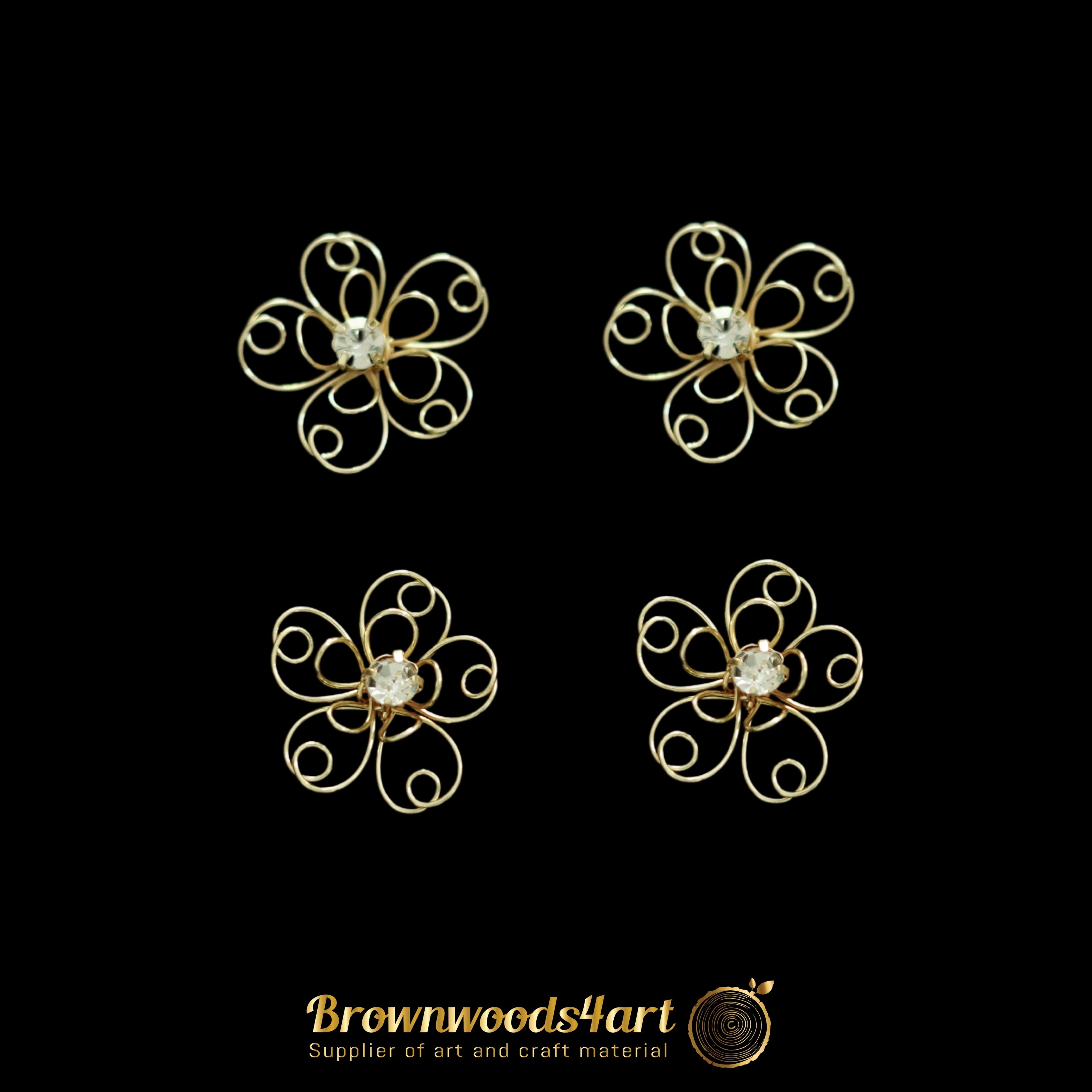 Vintage Flower Earrings with Dimound #2