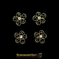 Vintage Flower Earrings with Dimound #2